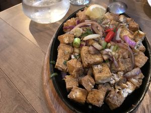 Sizzling tofu at Kulinarya in Vancouver