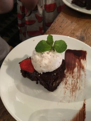 Vegan brownie  at The Greyhound Inn in Corfe Castle