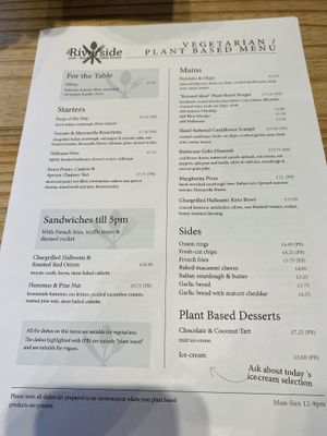 Menu  at The Riverside in Dunblane