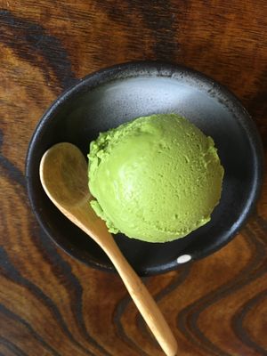 Soy milk matcha ice cream. at Hekkoro in Fujisawa