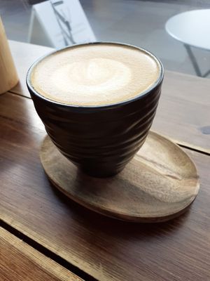 Almond latte at Hampton & Vouis in Manchester