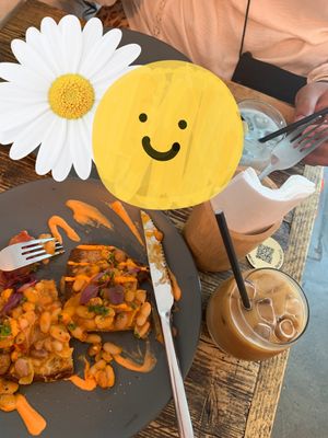 Homemade beans on toast  at Hampton & Vouis in Manchester