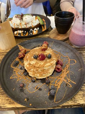 Vegan pancakes   at Hampton & Vouis in Manchester
