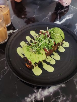 Olive tapenade toast at Hampton & Vouis in Manchester