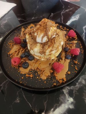 Biscoff pancakes at Hampton & Vouis in Manchester