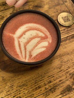 Pink chai   at Hampton & Vouis in Manchester