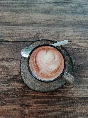 Oatmilk mocha at Hampton & Vouis in Manchester