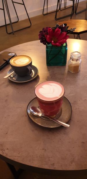 Cuppa time in a lovely chilled environment at Hampton & Vouis in Manchester