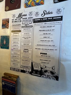 The menu  at Cool Cats in Chamonix-mont-blanc
