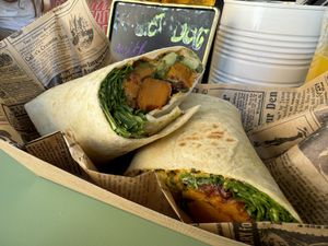 Hummus wrap  at Cool Cats in Chamonix-mont-blanc