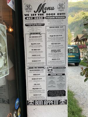 Menu at Cool Cats in Chamonix-mont-blanc