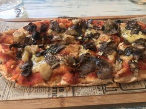 Vegan mushroom pizza  at Al Natural in Denia