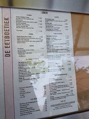 menu - didn't seem like many vegan options to me ... at De Eetboetiek V.O.F. in Sluis