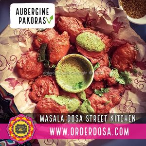 Aubergine Pakora at Masala Dosa Street Kitchen - MDSK in Phnom Penh