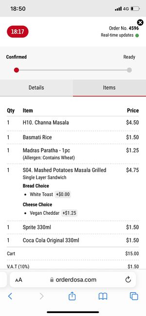 Ordering through the QR code at Masala Dosa Street Kitchen - MDSK in Phnom Penh