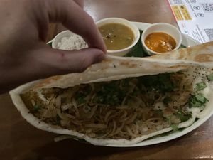 Inside the roasted onion dosa  at Masala Dosa Street Kitchen - MDSK in Phnom Penh