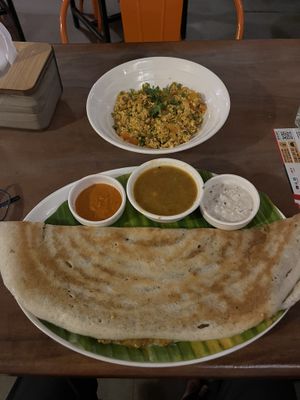 Dosa and tofu dish  at Masala Dosa Street Kitchen - MDSK in Phnom Penh
