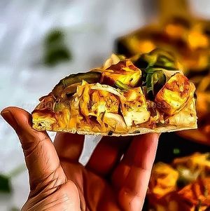 Vegan Tofu Tikka Naanza (Naan Pizza) at Masala Dosa Street Kitchen - MDSK in Phnom Penh