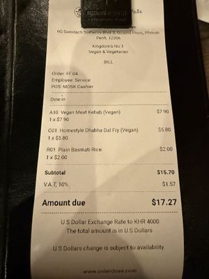   at Masala Dosa Street Kitchen - MDSK in Phnom Penh