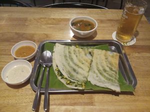 My last night in Phnom Penh. This was a very Devine Dinner with Spinach & Corn Dosa.  at Masala Dosa Street Kitchen - MDSK in Phnom Penh