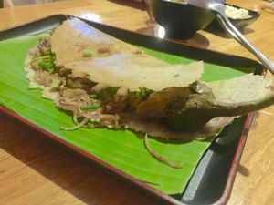 Smokes eggplant dosa at Masala Dosa Street Kitchen - MDSK in Phnom Penh