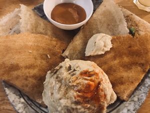 Hummus dosa at Masala Dosa Street Kitchen - MDSK in Phnom Penh