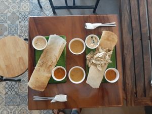 Channa Masala Dosa & Eryngii Mushrooms Coconut cream Dosa at Masala Dosa Street Kitchen - MDSK in Phnom Penh