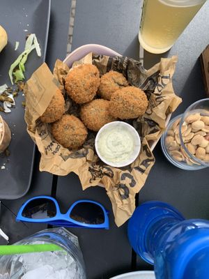 Dutch weedballs (bitterballen) at Blondi Katwijk in Katwijk Aan Zee