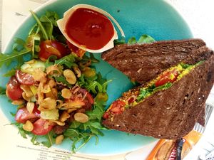 Mijn vegan tosti ,was echt heerlijk! at Blondi Katwijk in Katwijk Aan Zee