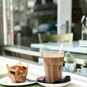 Best vegan hot chocolate i‘ve had in a while  at Blondi Katwijk in Katwijk Aan Zee