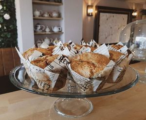 Vegan muffins with banana and walnut at Blondi Katwijk in Katwijk Aan Zee