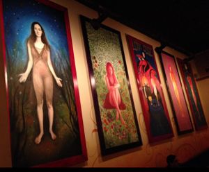 more cool decor in the dining area at The Belgian Cafe in Philadelphia