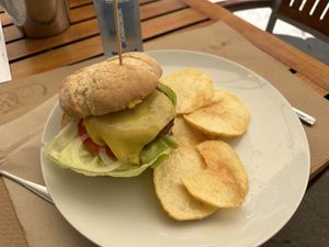 Vegan burger   at Legends Cafe in Lugo