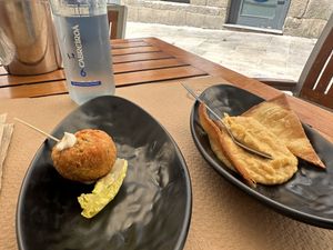 Vegan tapas  at Legends Cafe in Lugo