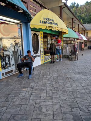 Raj's Funnel Cakes and Indian Food stand. at Raj's Funnel Cakes in Gatlinburg