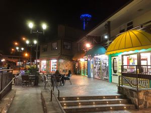 Limited seating in front.  at Raj's Funnel Cakes in Gatlinburg