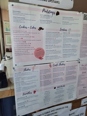 Menu - has vegan options at Hoorays Gelato Kitchen in Stratford-upon-avon