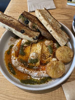 Turkish brunch (too much fat - half the yoghurt should have been hummus imo)   at Cafe Society in Queenstown