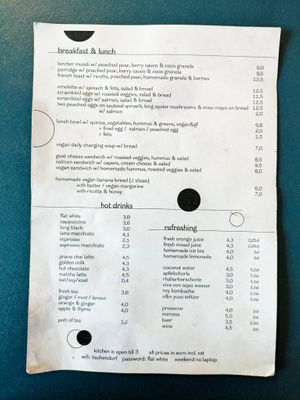 Menu page at Tischendorf at Tischendorf in Berlin