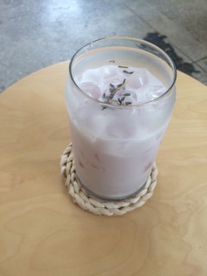 Lavender infused soy milk. at Pyeongsangshi 평상시 in Seoul
