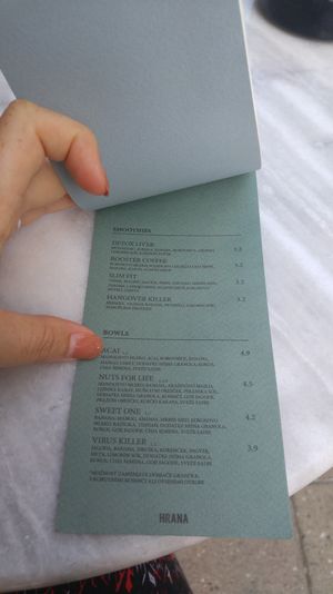 Their smoothie and smoothie bowl menu at Rooster Coffee in Maribor