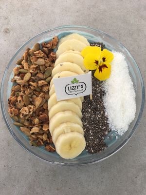 Blue Sea Bowl made with blue spirulina, housemade granola, superfood toppings at Lizzy's All Natural - Changhua in Shanghai