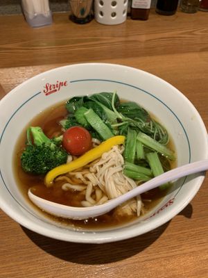 Vegan Soy Sauce Ramen at Stripe Noodles in Chatan