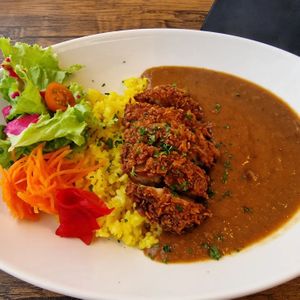 European Cutlet curry at Shizen Inu - We Are Vegan Cafe - 自然いぬ   in Yomitan