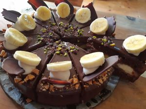 Choco Banana cakes  at Shizen Inu - We Are Vegan Cafe - 自然いぬ   in Yomitan