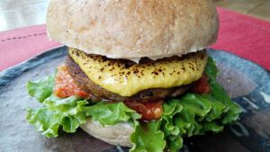 Cheese burger  at Shizen Inu - We Are Vegan Cafe - 自然いぬ   in Yomitan