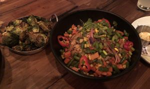 Fried rice and extra Brussels sprouts at Southern Social in Vero Beach