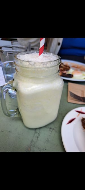 Vegan white chocolate milkshake at Kitchen Garden Cafe in Birmingham