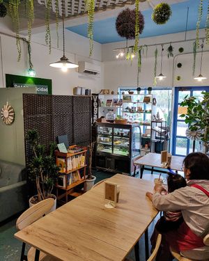 Decor at Detox Cafe Felicidad in Okinawa