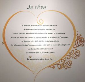 "My Dream.
I dream that all the world will become peaceful.
I dream that...."
World Vegan. World Peace.
https://suprememastertv.com/
https://www.facebook.com/lovinghut.kinshas at Loving Hut in Kinshasa